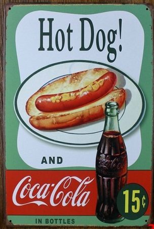 Fém kép Hot Dog, cola