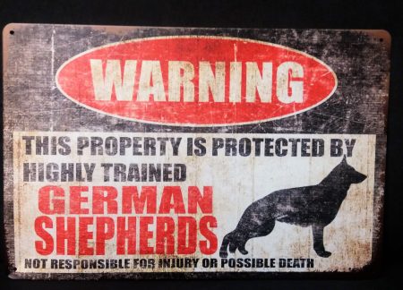 Fém kép: Warning german shepherds