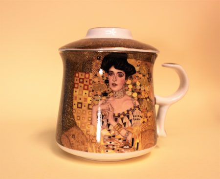 Klimt teás csésze szűrővel díszdobozban 