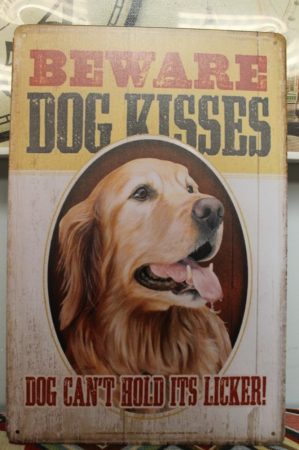 fém kép: Beware dog kisses